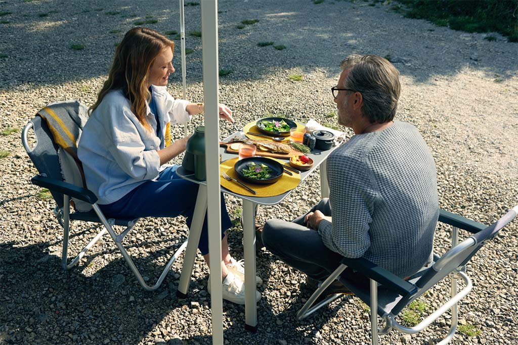 2 camping chairs and 1 table included